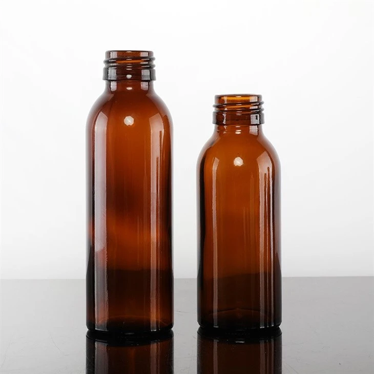 amber glass syrup bottles with lids