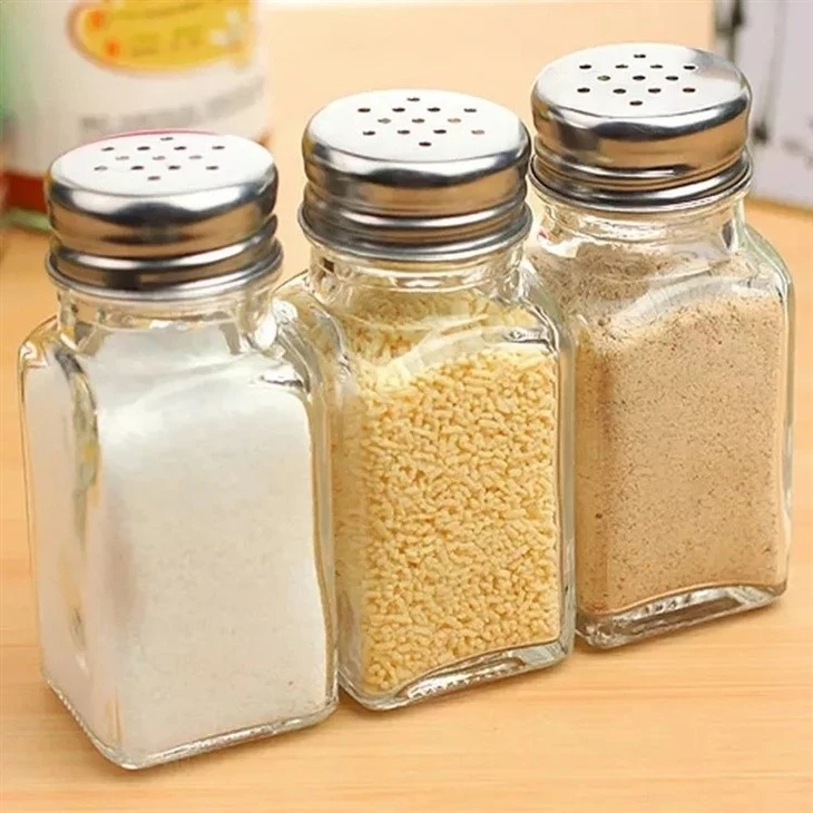 Square spice jar glass seasoning bottle