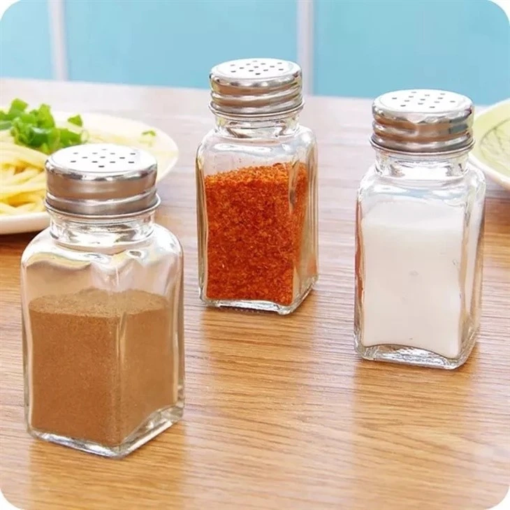 Empty spice jar glass seasoning bottle